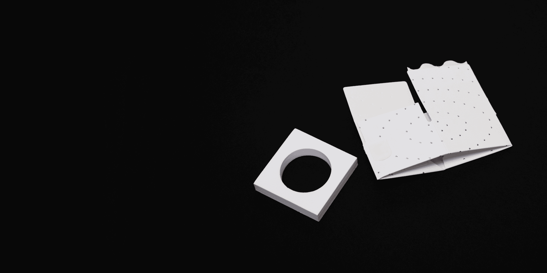 Peel N Tear concentrate box with foam insert on black background