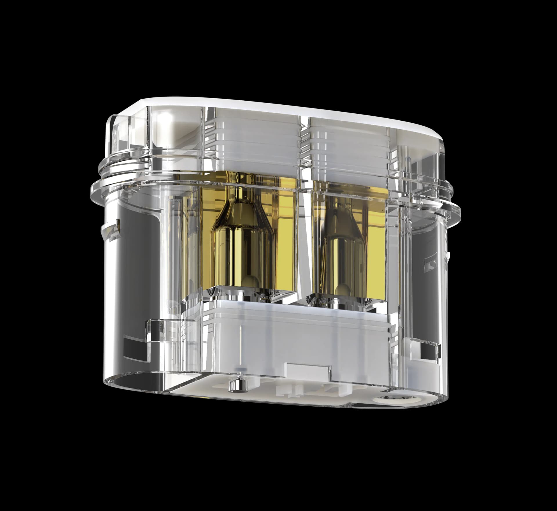The XL dual tank internal view with oil