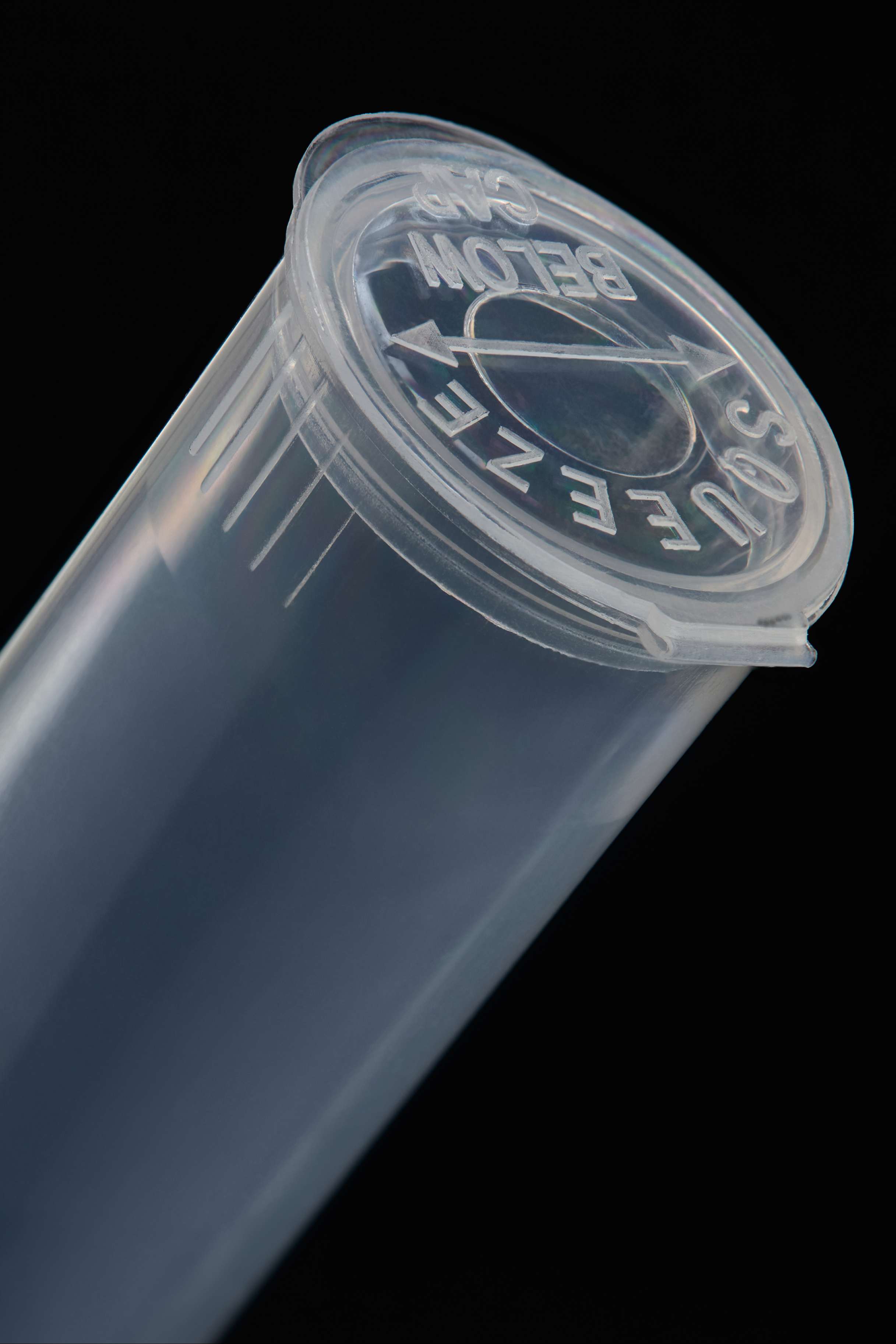 Clear pop top tube
