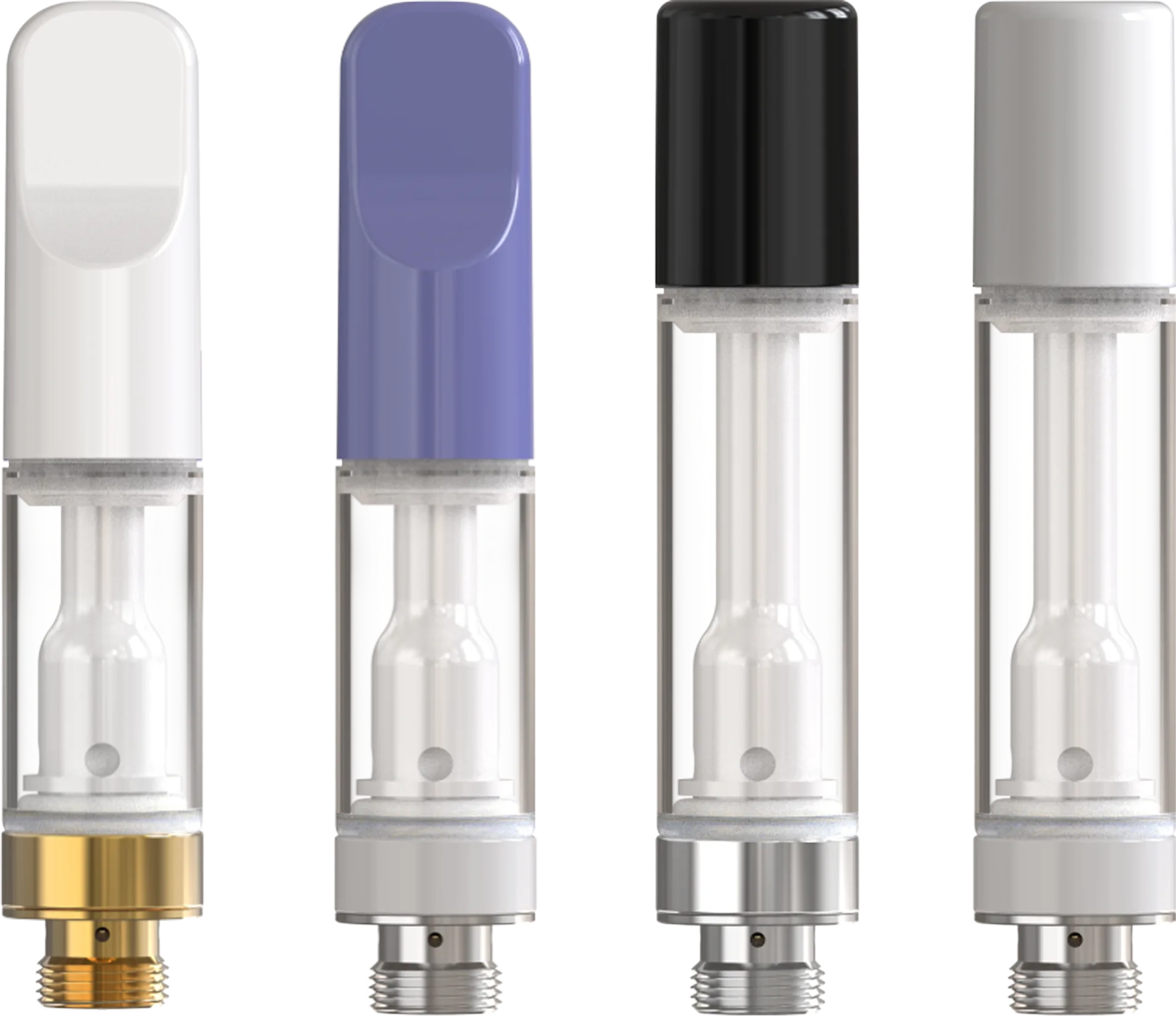 Z510 cartridge variations — white, purple, black, and clear mouthpieces