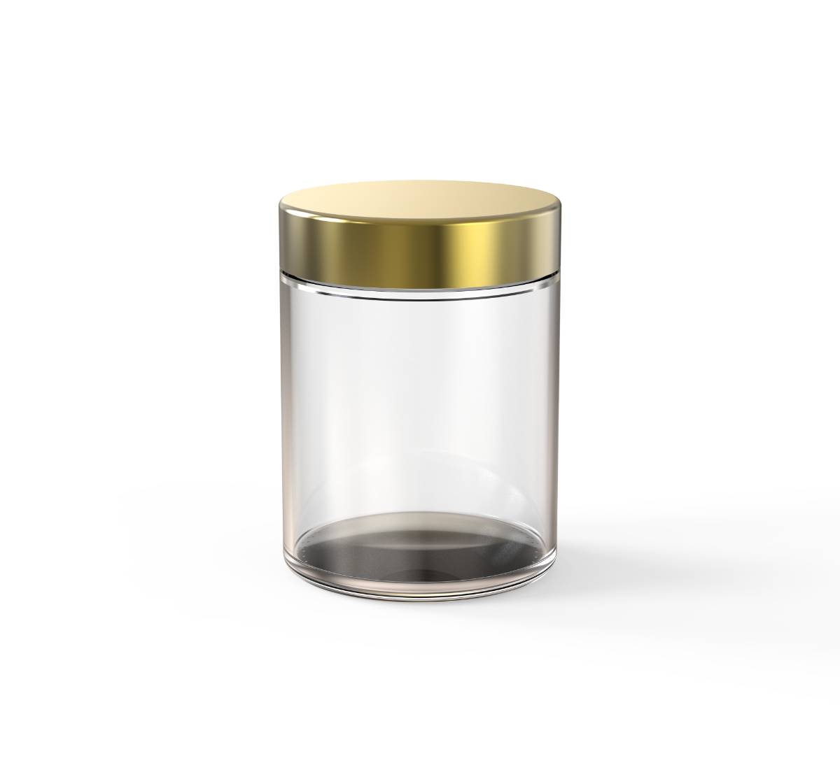 18oz Flat CR Glass Jar - Gold Lid