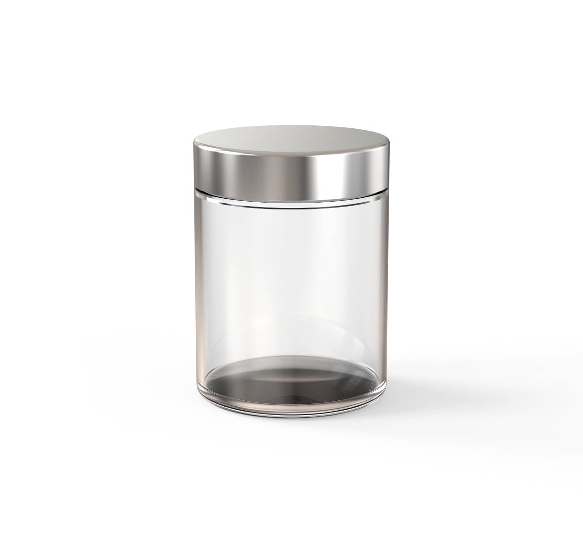 18oz Flat CR Glass Jar - Silver Lid