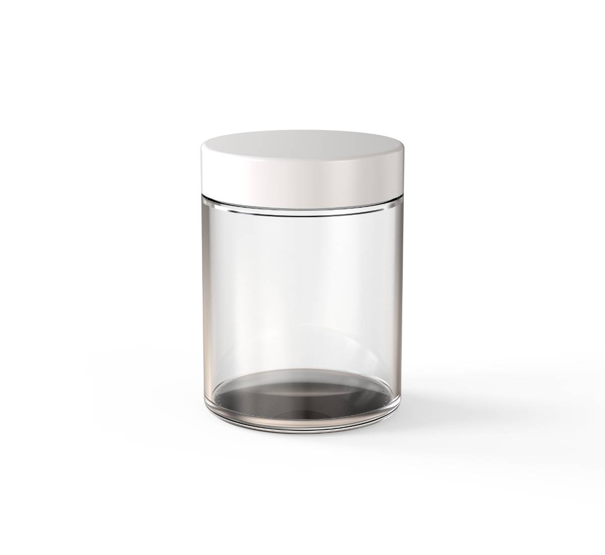 18oz Flat CR Glass Jar - White Lid
