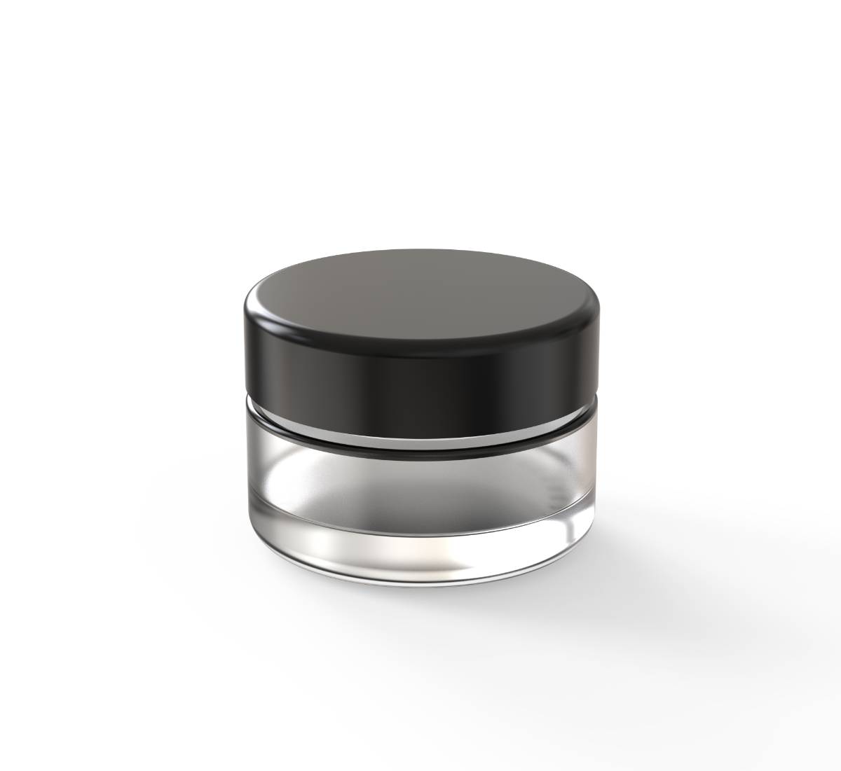 1oz Short CR Glass Jar - Black Lid