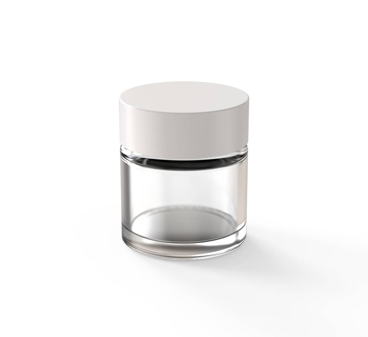 1oz Tall CR Glass Jar - White Lid