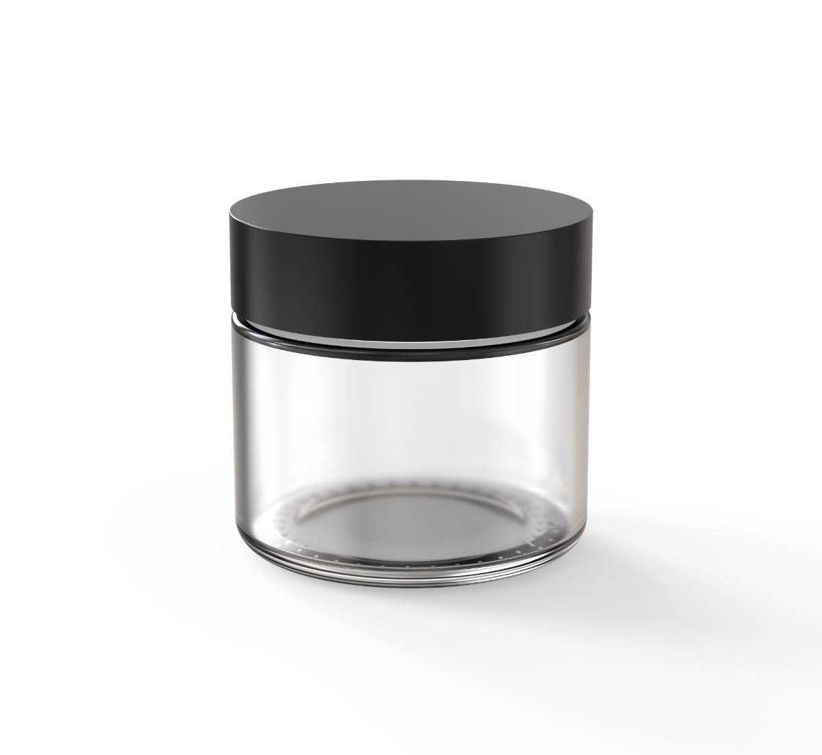 2oz Flat CR Glass Jar (D60mm) - Black Lid