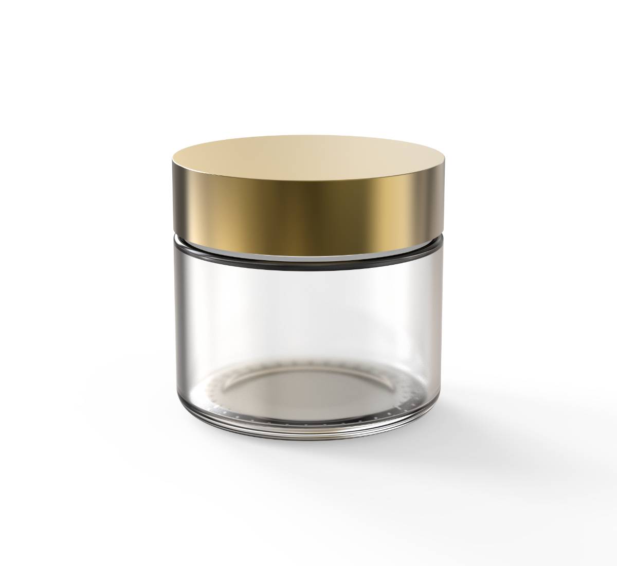2oz Flat CR Glass Jar (D60mm) - Gold Lid