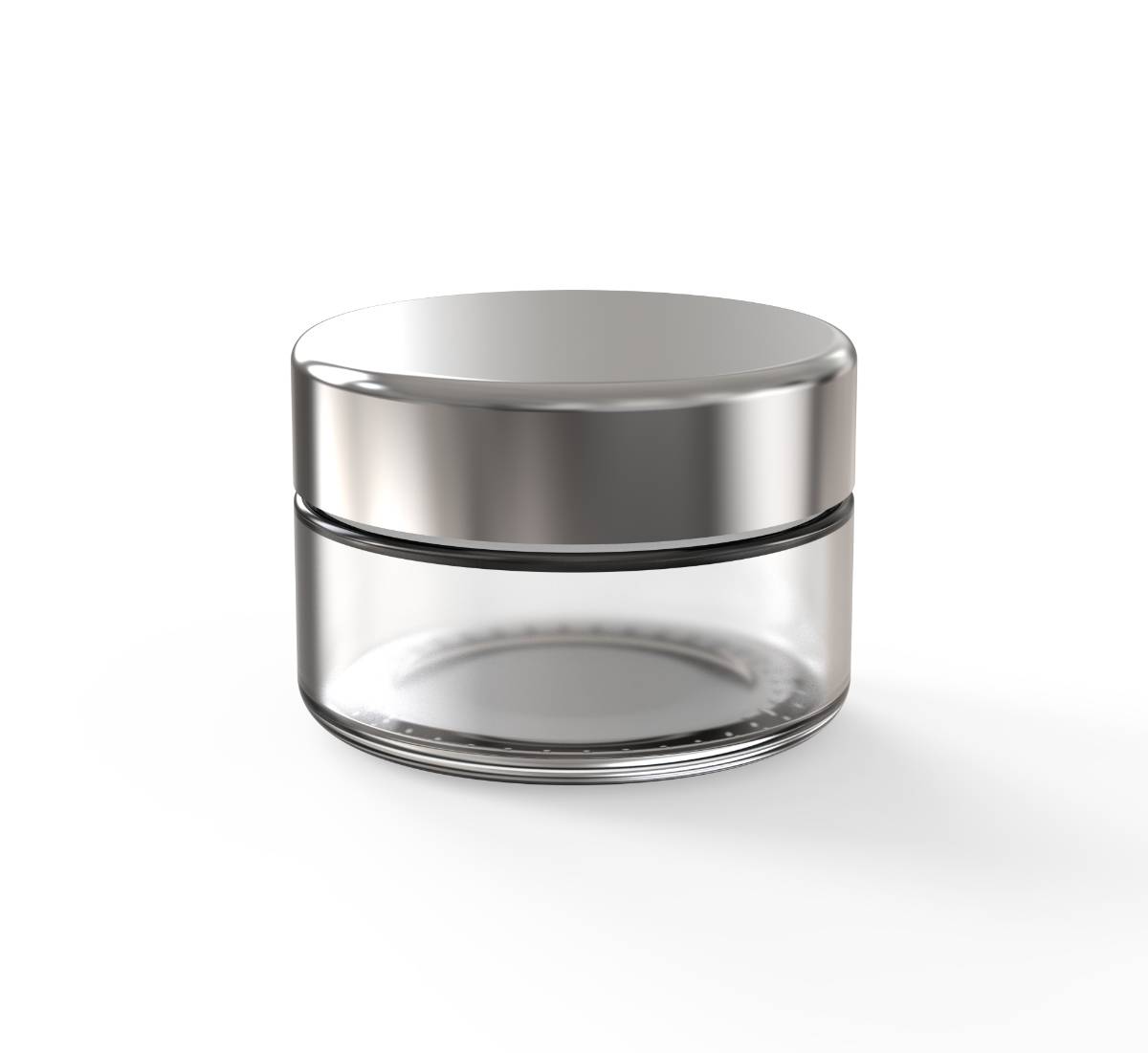 2oz Flat CR Jar (D57mm) - Silver Lid