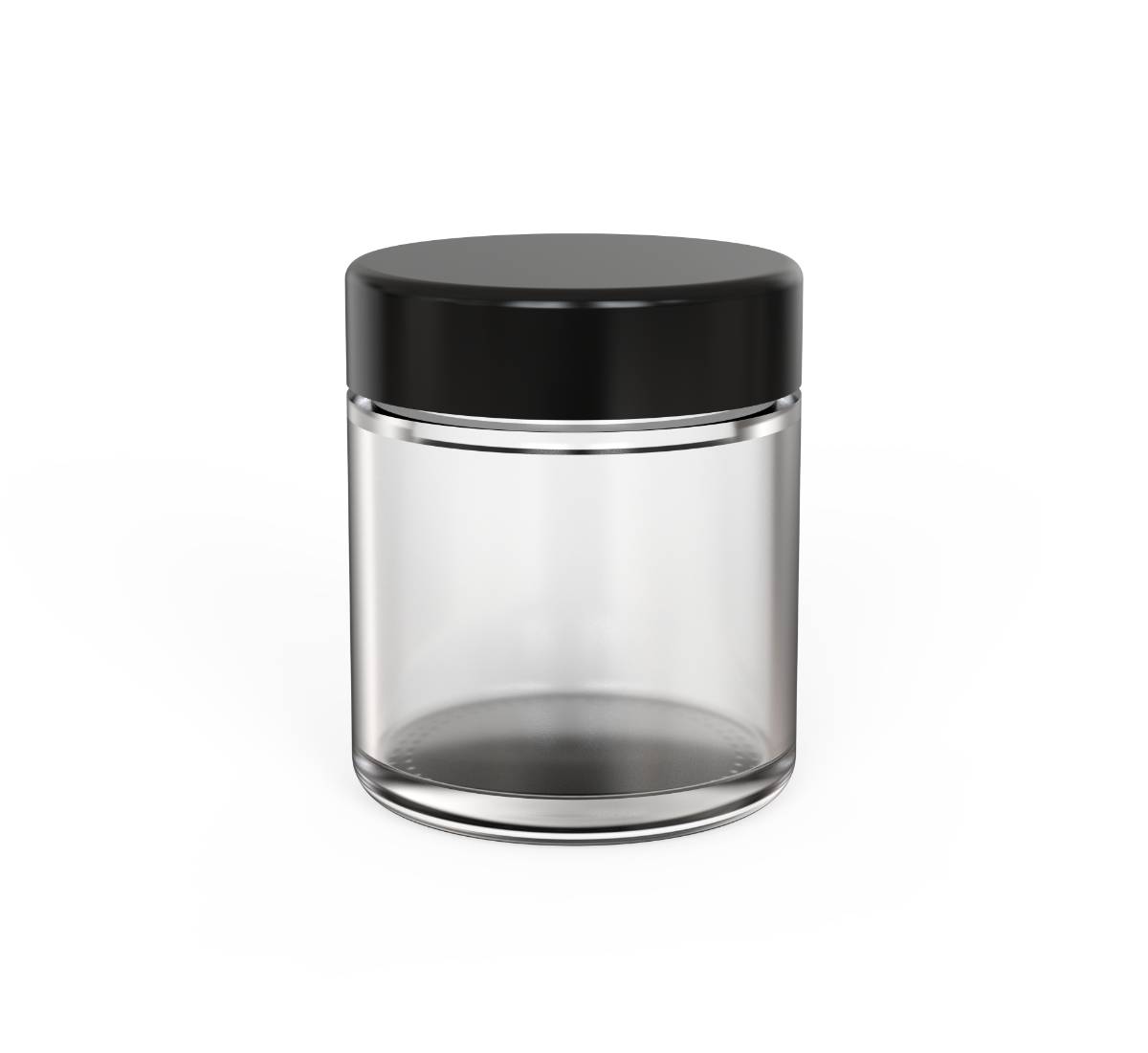 3oz Flat CR Glass Jar (D57mm) - Black Lid