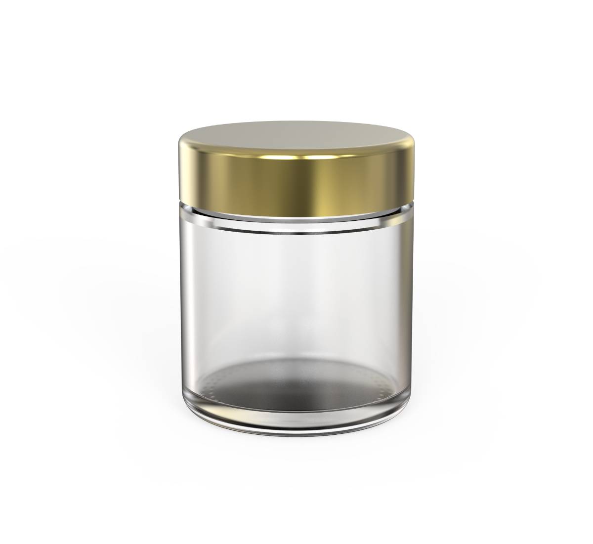 3oz Flat CR Glass Jar (D57mm) - Gold Lid