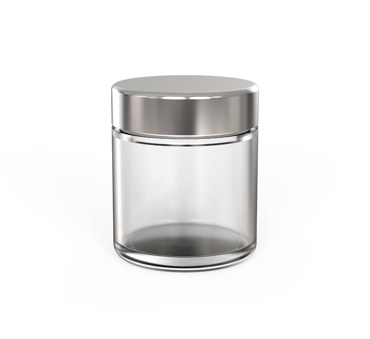 3oz Flat CR Glass Jar (D57mm) - Silver Lid