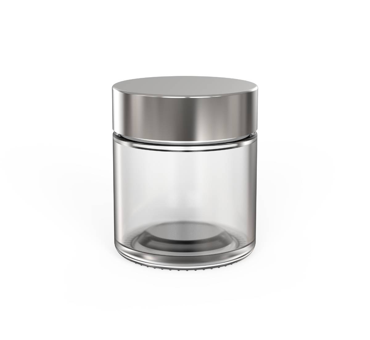 3oz Flat CR Glass Jar (D60mm) - Silver Lid