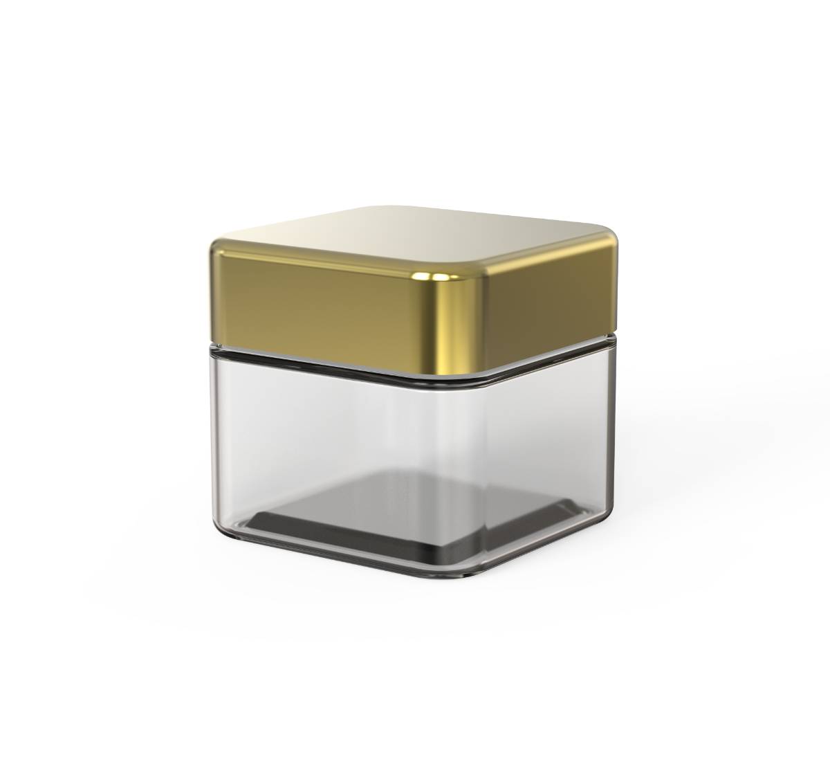 3oz Square CR Glass Jar - Gold Lid