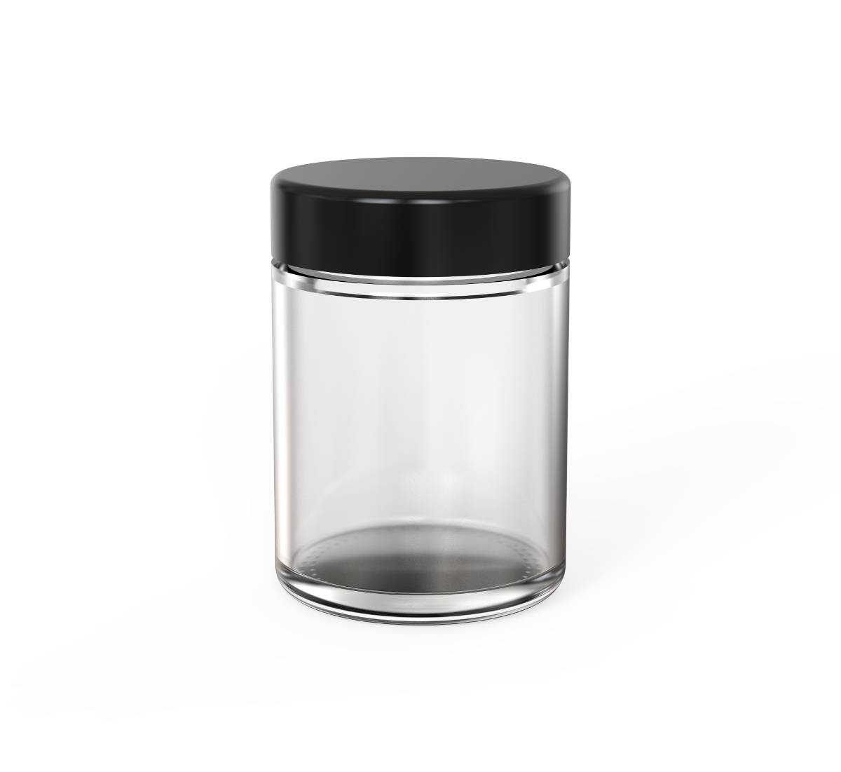 4oz Flat CR Glass Jar (D57mm) - Black Lid