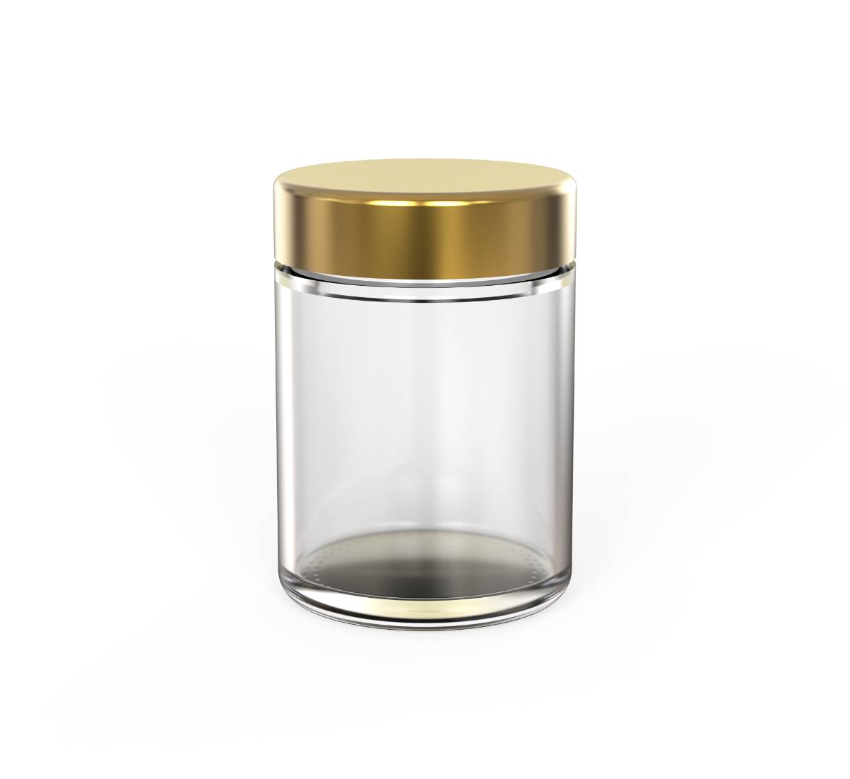 4oz Flat CR Glass Jar (D57mm) - Gold Lid