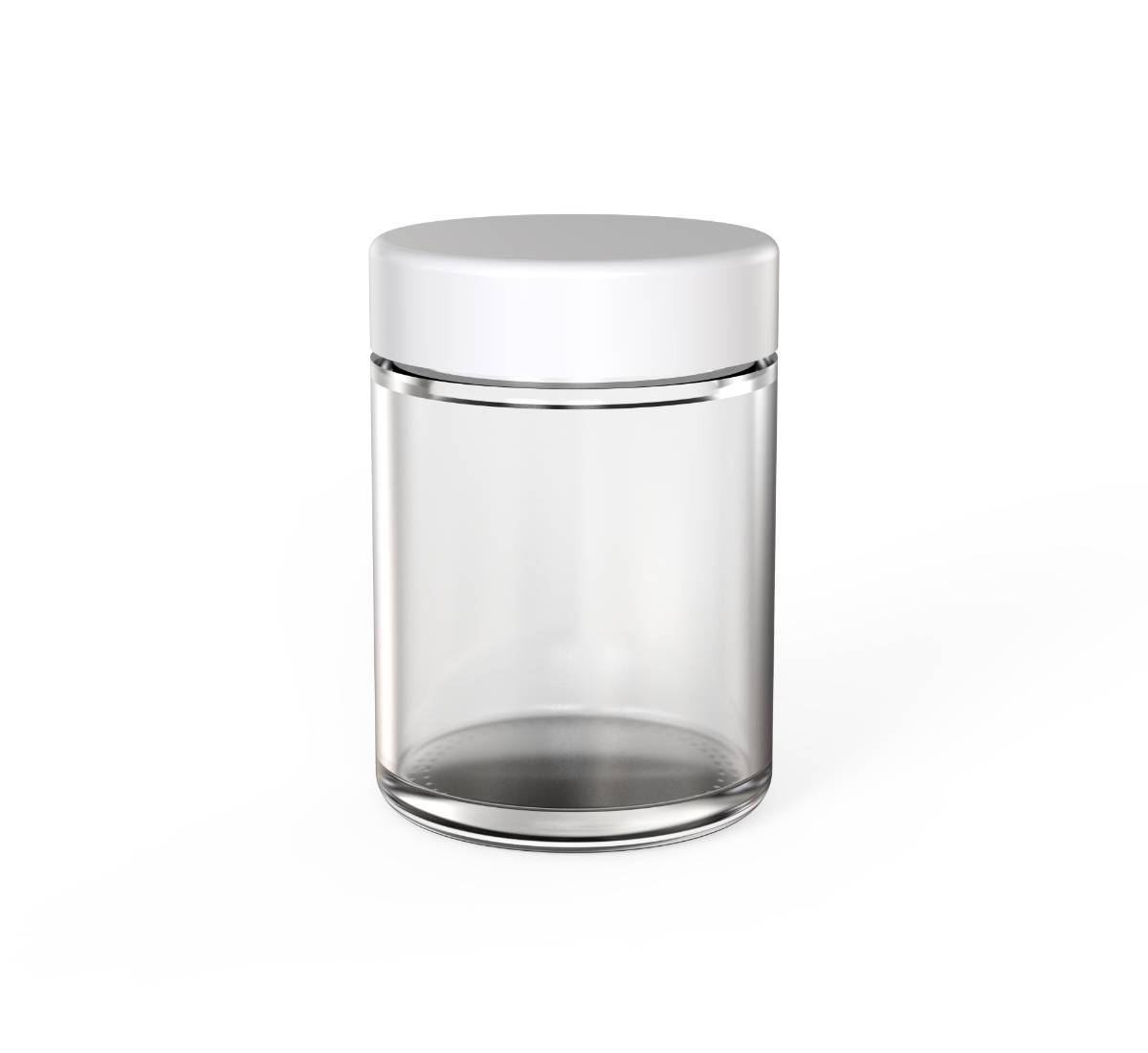 4oz Flat CR Glass Jar (D57mm) - White Lid