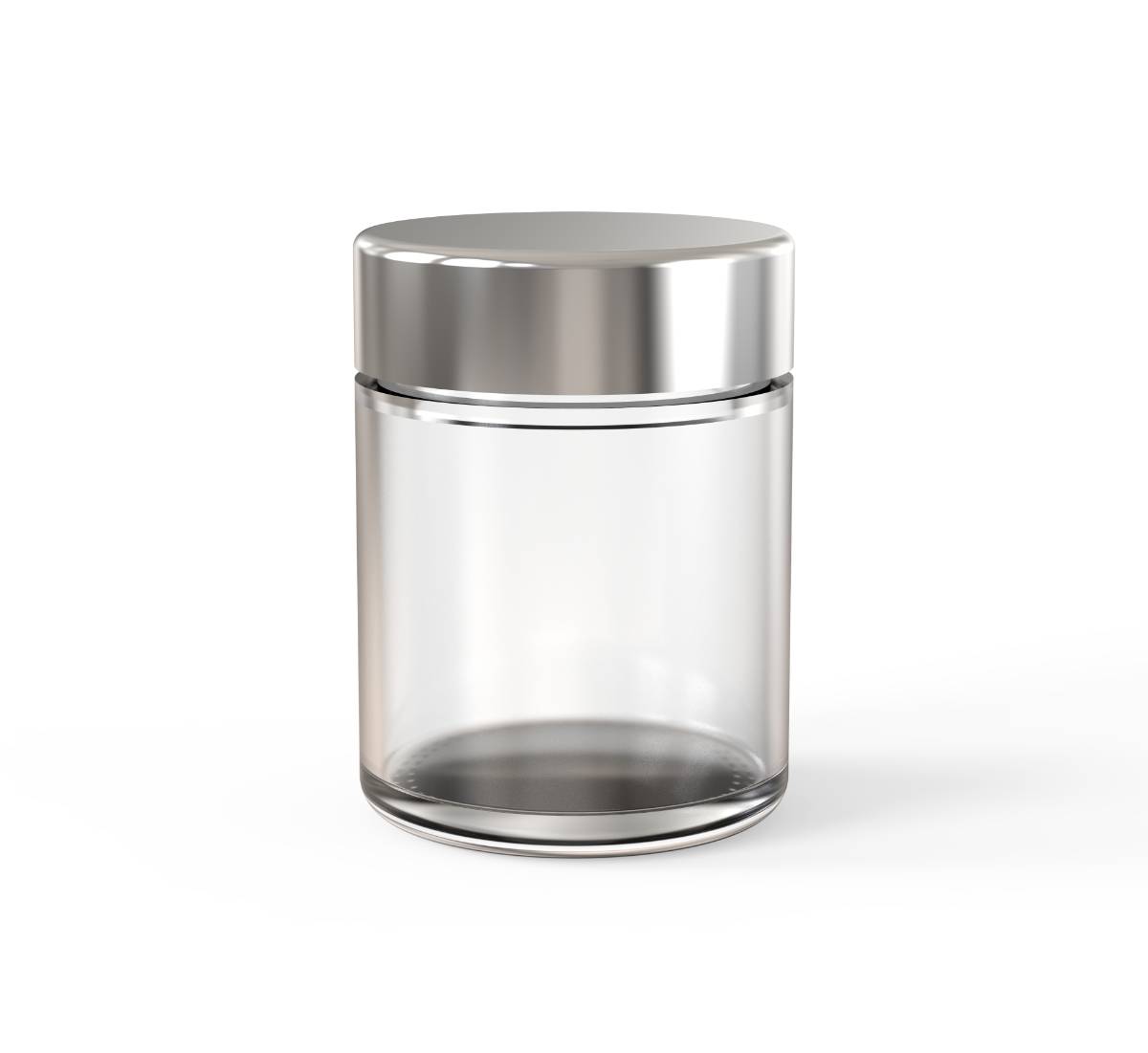 4oz Flat CR Glass Jar (D60mm) - Silver Lid