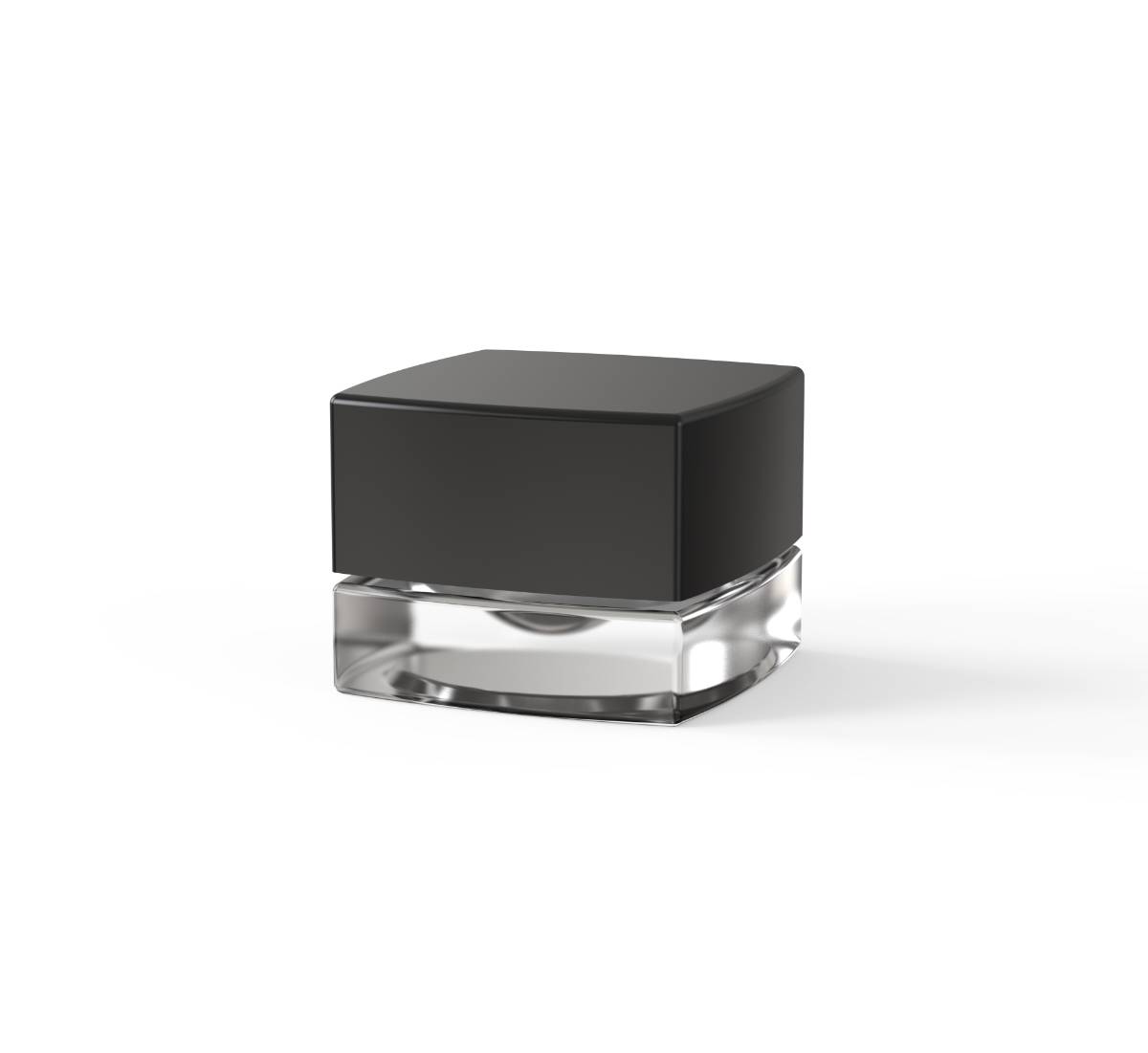 New Style Square 5ml Jar - Clear Body + Black Lid
