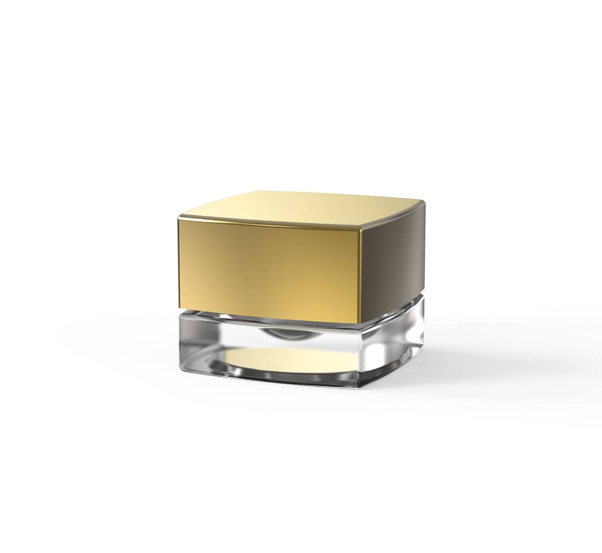 New Style Square 5ml Jar - Clear Body + Gold Lid