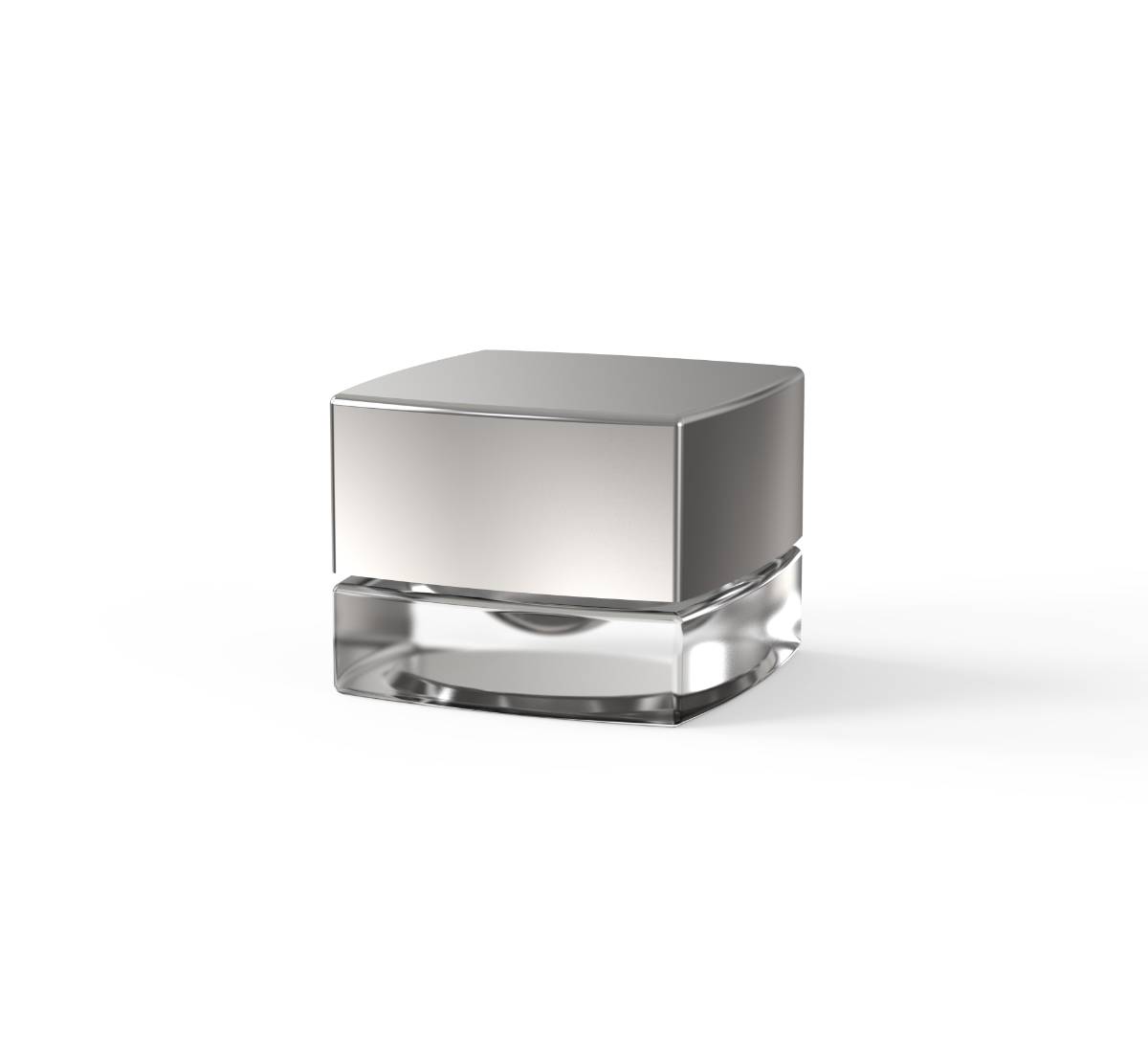 New Style Square 5ml Jar - Clear Body + Silver Lid