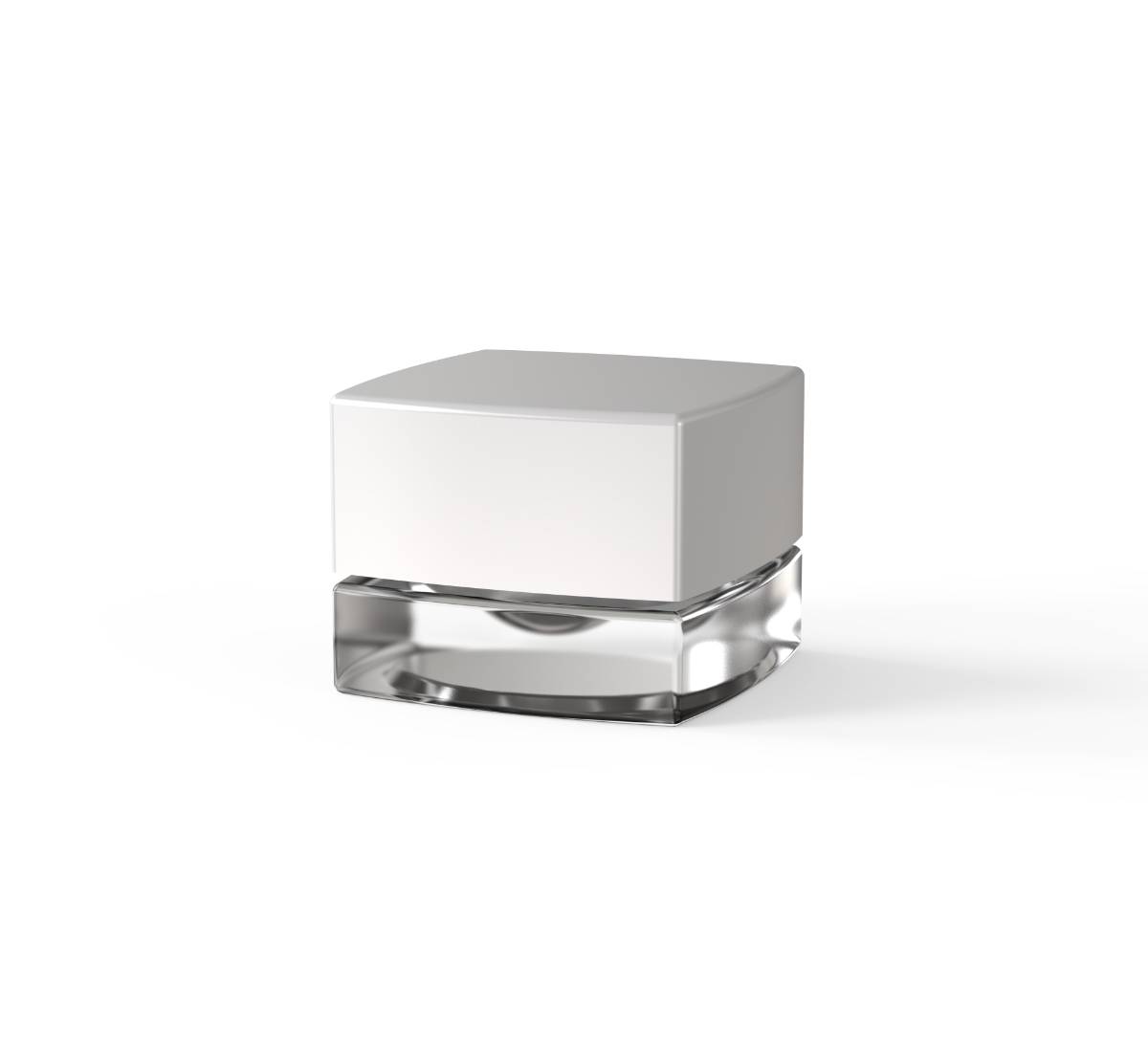 New Style Square 5ml Jar - Clear Body + White Lid
