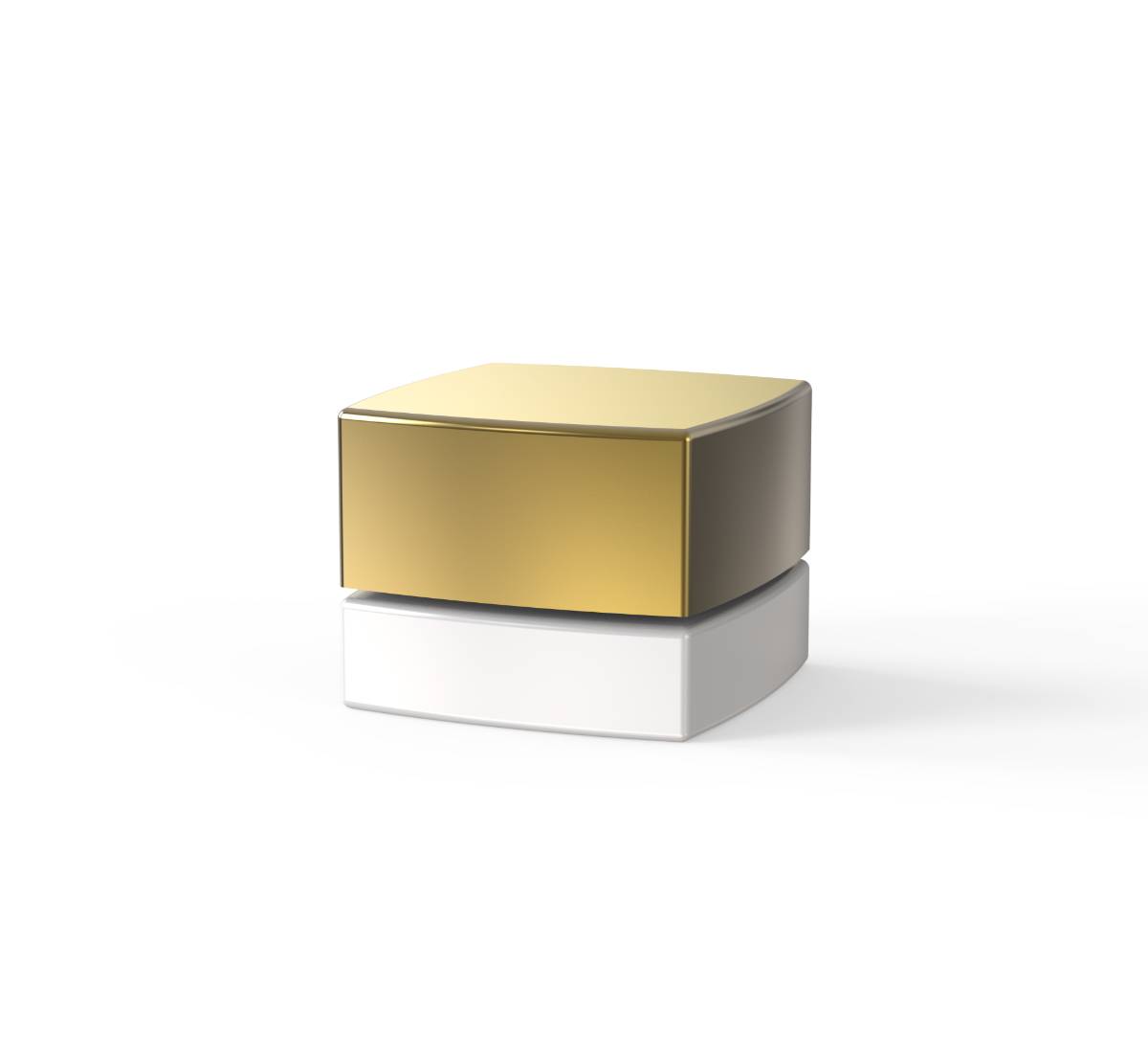 New Style Square 5ml Jar - White Body + Gold Lid