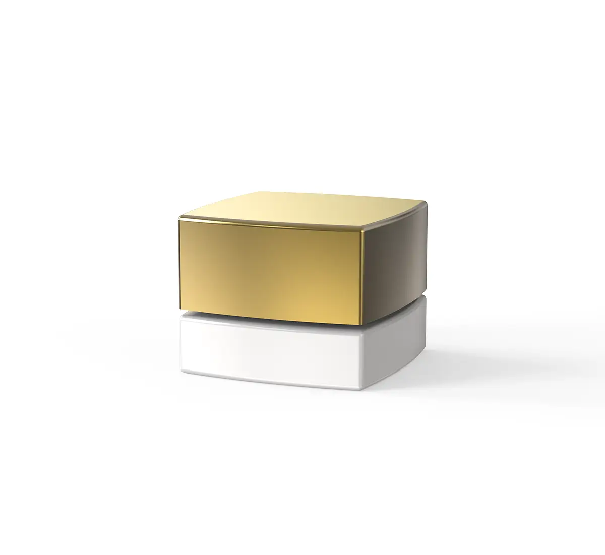 New Style Square 5ml Jar - White Body + Gold Lid