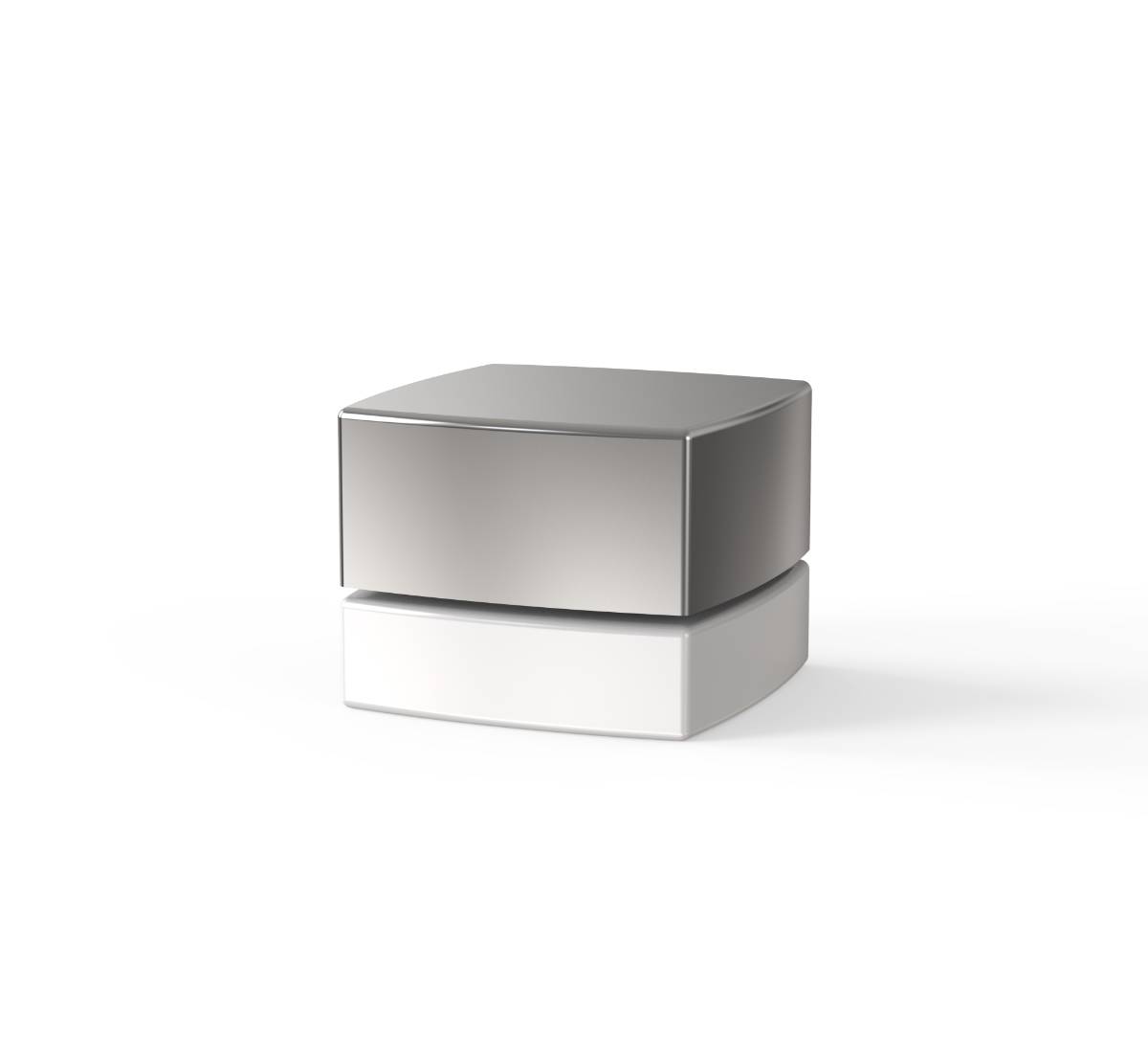 New Style Square 5ml Jar - White Body + Silver Lid